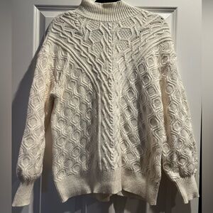 Talbots Ivory Knit Pullover Women’s Swrater Sz L